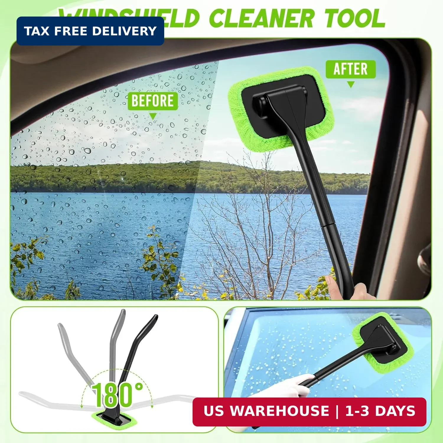 16 Pcs Windshield Cleaner Tool, Car Cleaning Kit with Various Detailing Brushes