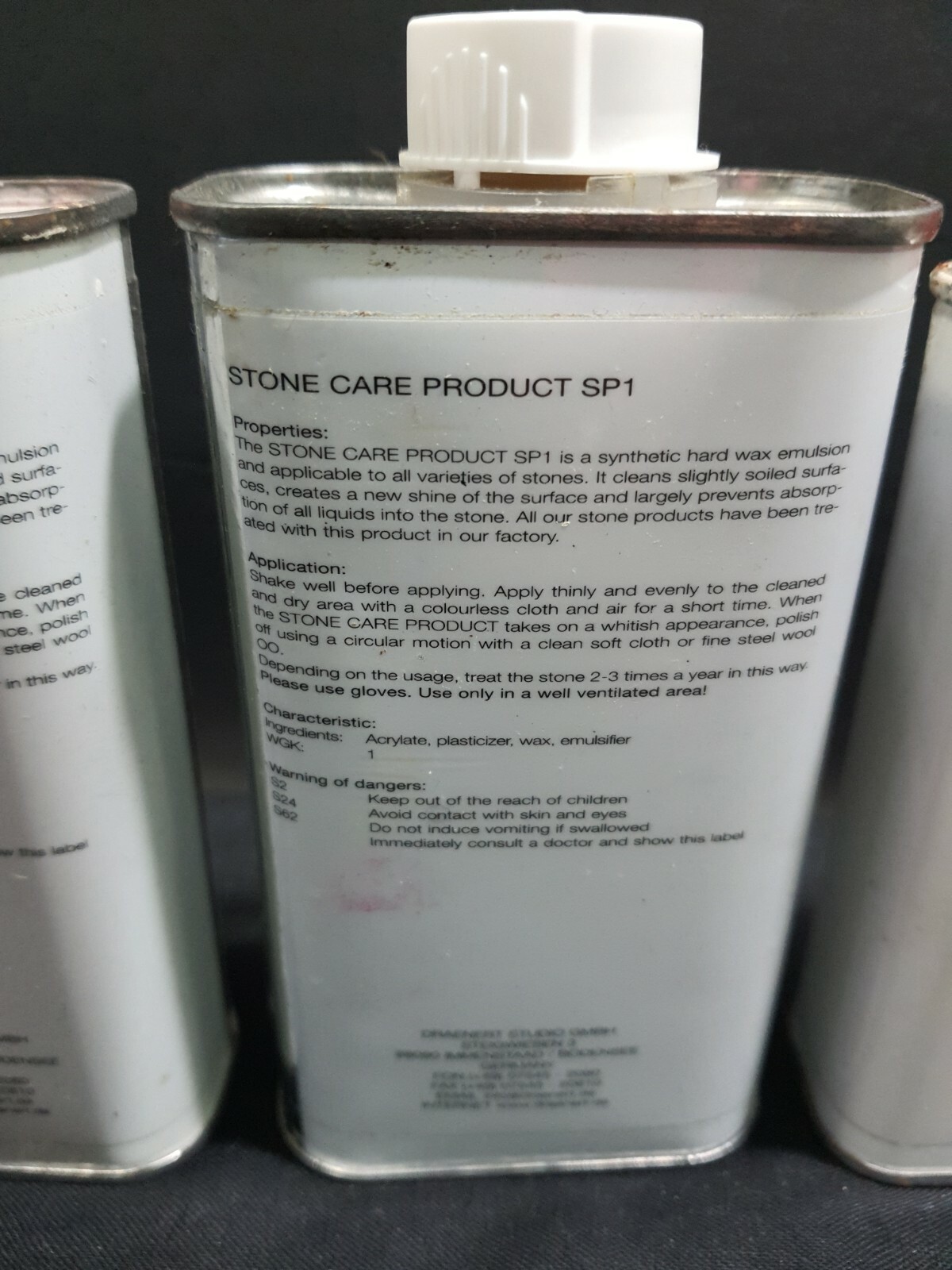 Lot 4 Draenert studio Stone care product synthetic wax from Germany. 80% full
