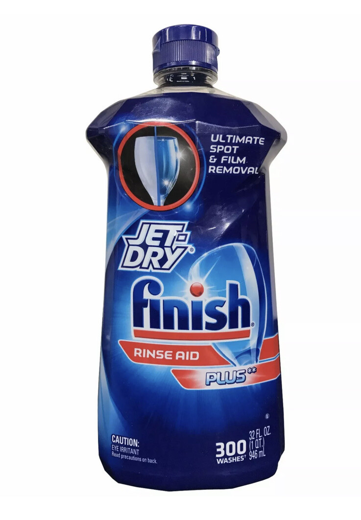 Jet Dry Finish Rinse Aid Plus Dishwasher Ultimate Spot & Film Removal 32 FL
