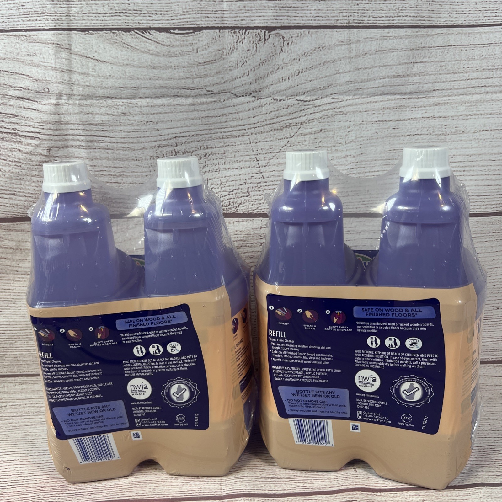 Swiffer Wetjet Wood Floor Cleaner Solution Refill, 42.2 Oz – 4 Pack Bundle!