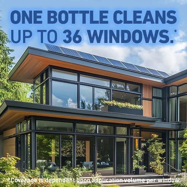 Outdoor Window & Screen Cleaner Spray with Hose Attachment – No Scrubbing, 48oz