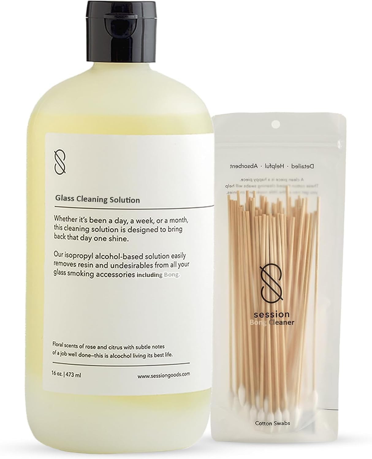 Goods Glass Cleaning Solution 16Oz (Scented) – Glass Pipe Cleaner with Cotton…