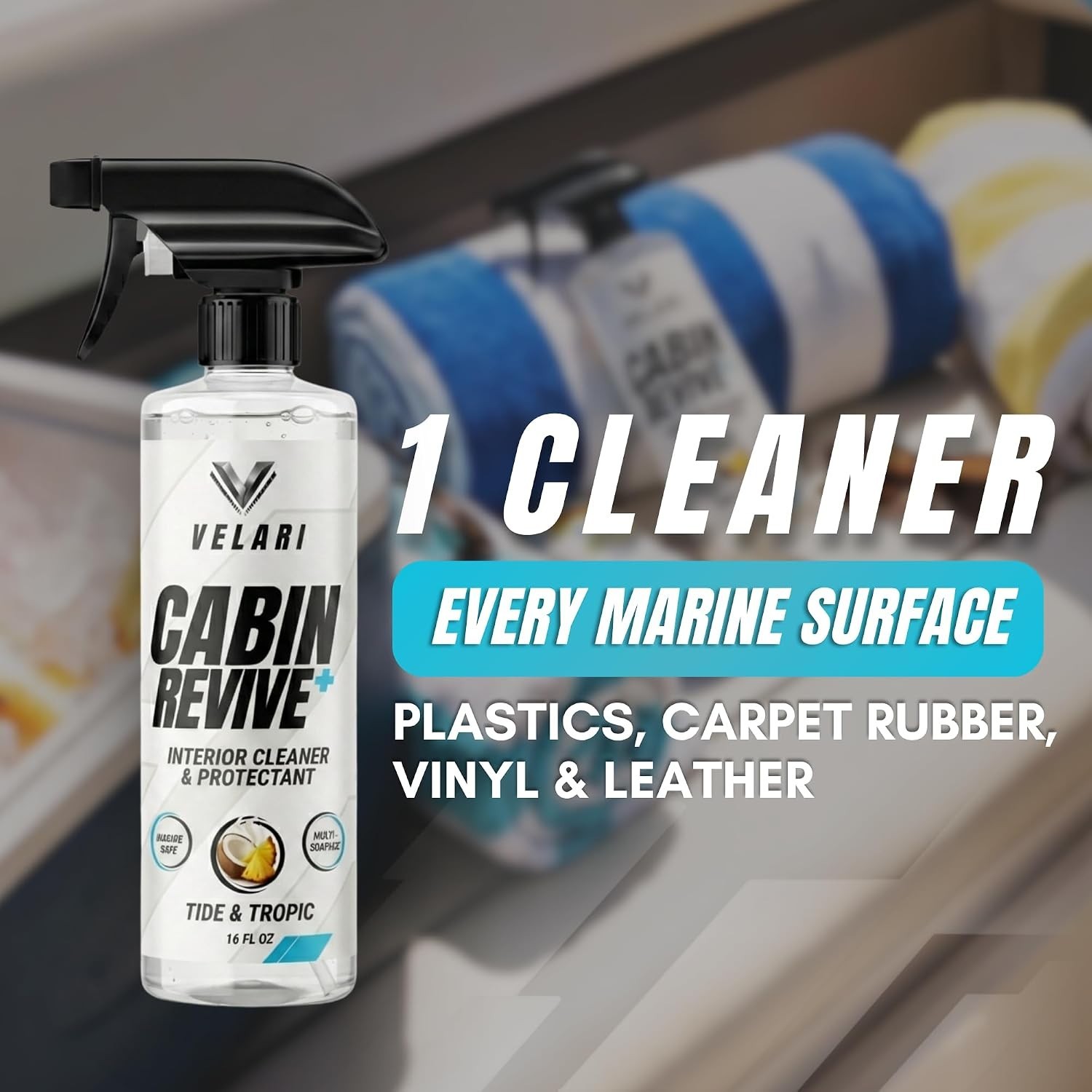 Cabin Revive+ Marine Vinyl Cleaner & Protectant – Boat Interior Cleaner for S…