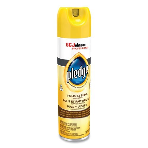 Pledge 301168 Furniture Polish, Lemon, 14.2 oz Aerosol Spray 6/Carton