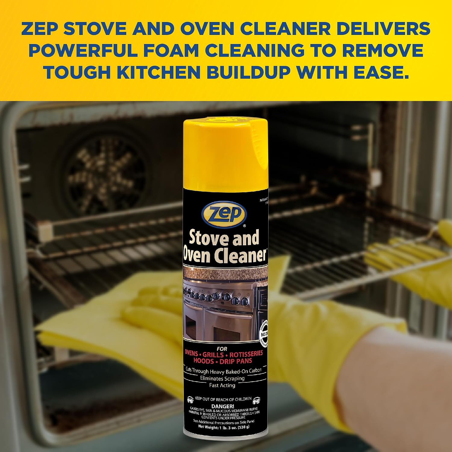 Stove & Oven Cleaner 19 Oz (2 Pack) + Blue Microfiber Rag | One 2-Pack of 19 Oz
