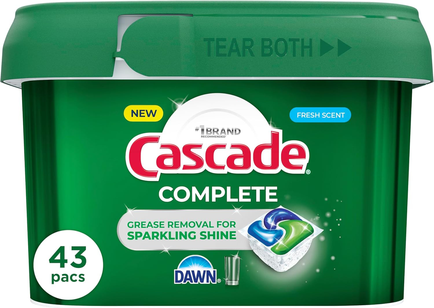 Cascade Complete Dishwasher Pods ActionPacs Fresh Scent Detergent 78 Count