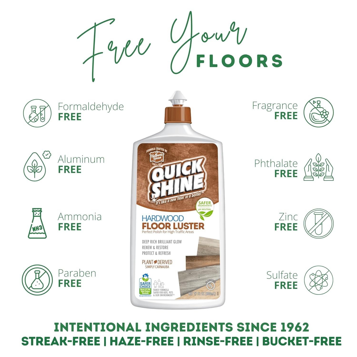 Quick Shine Hardwood Floor Luster 27oz Restores Color and Shine to Floors