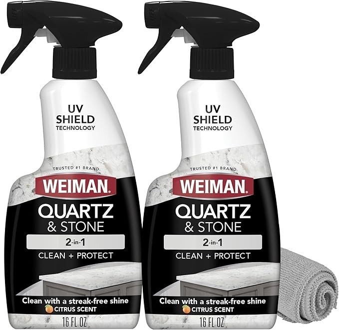 Quartz Countertop Cleaner Polish 2 Pack 16 oz Each Citrus Scent Spray with