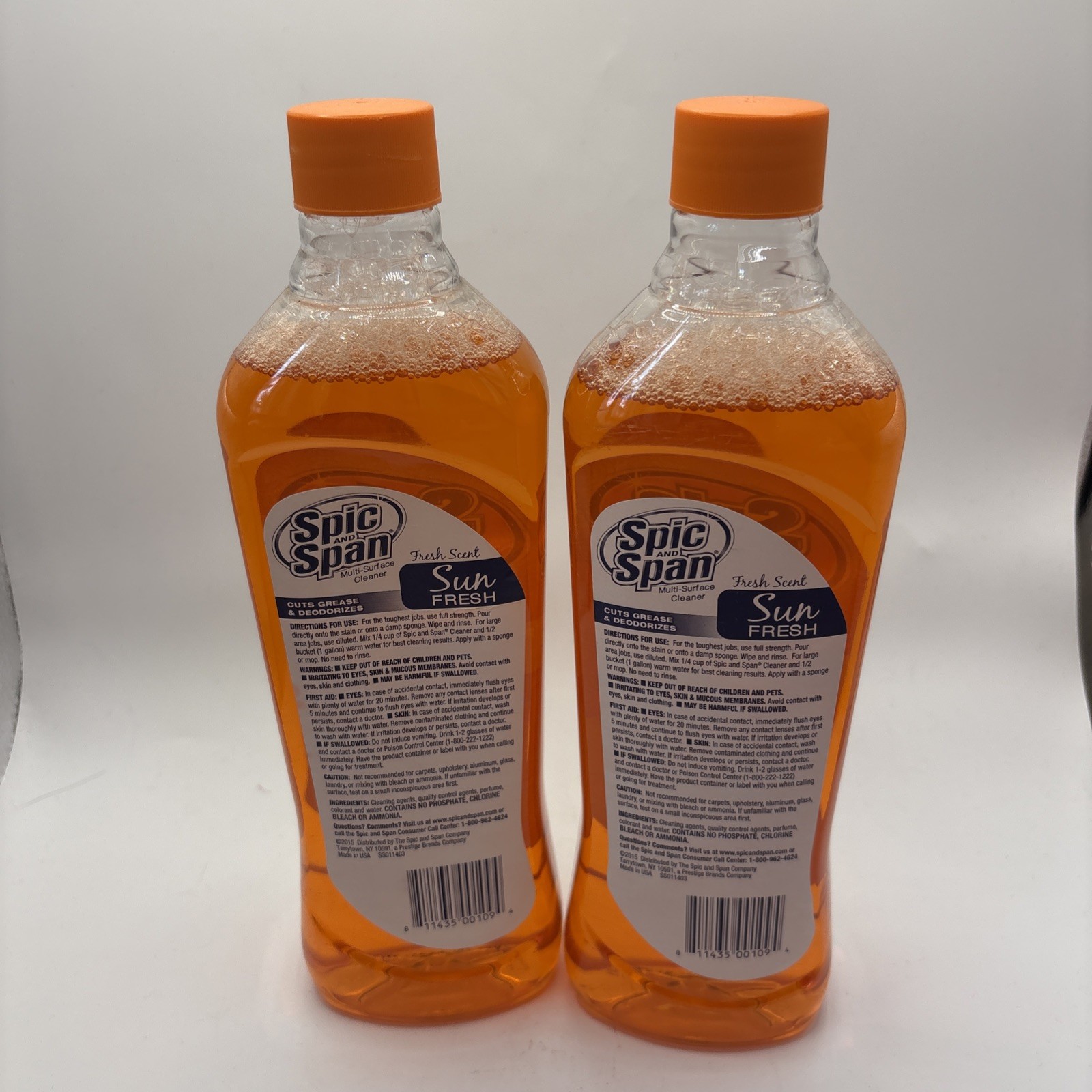 Spic And Span SUN FRESH scent (2) Multi-Surface Cleaner 20 oz each New Sealed