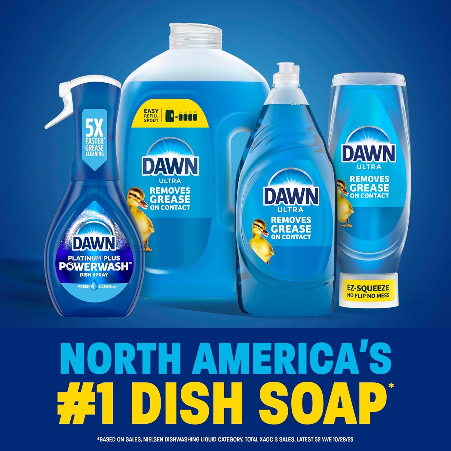 Dawn Ultra Original Dish Soap Refill Jug, Large Size Original Blue Liquid Dishwa