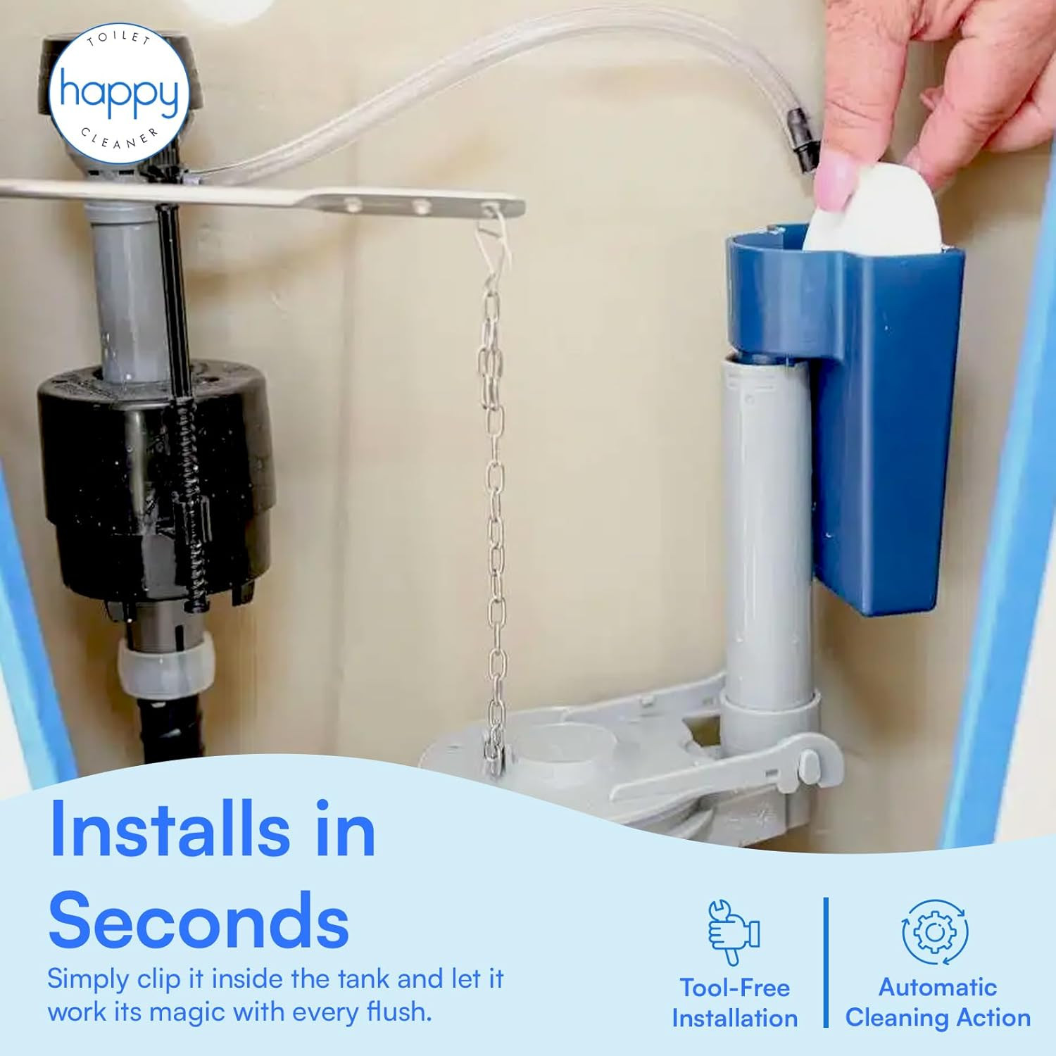 Automatic Toilet Bowl Cleaner – Easy to Install Toilet Tablet Holder – Self-Clea