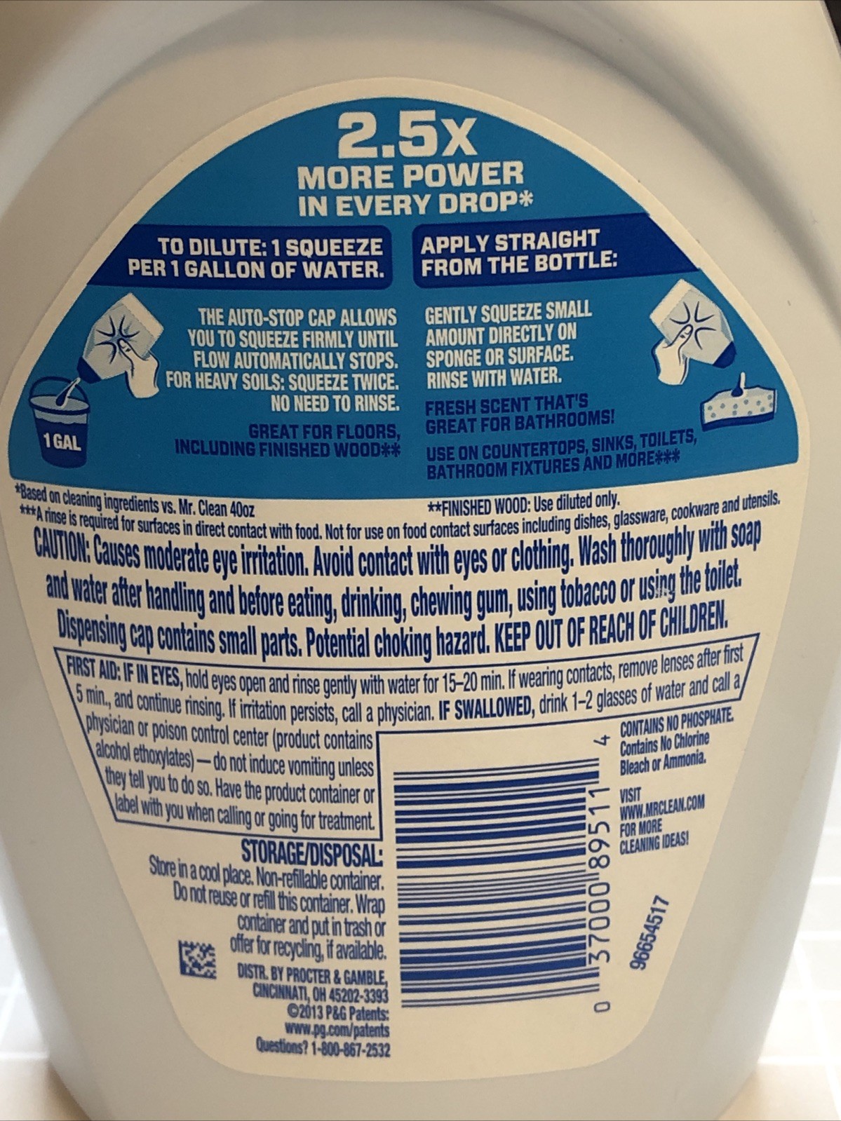 Mr Clean Liquid Muscle Concentrate Multi Purpose Cleaner Gel 16 oz