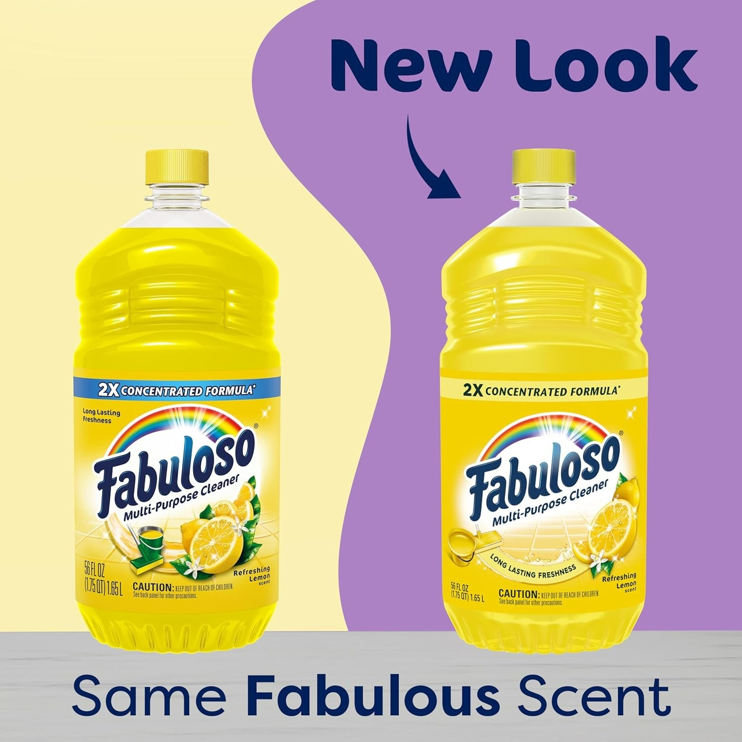 Multi-Purpose Cleaner, 2X Concentrated Formula, Refreshing Lemon Scent, 56 oz
