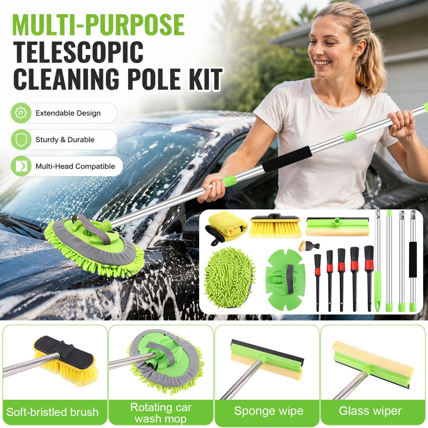12Pcs Wheel Brush Kit for Cleaning Wheel & Tire, Wheel & Rim Brush,Car Detailing