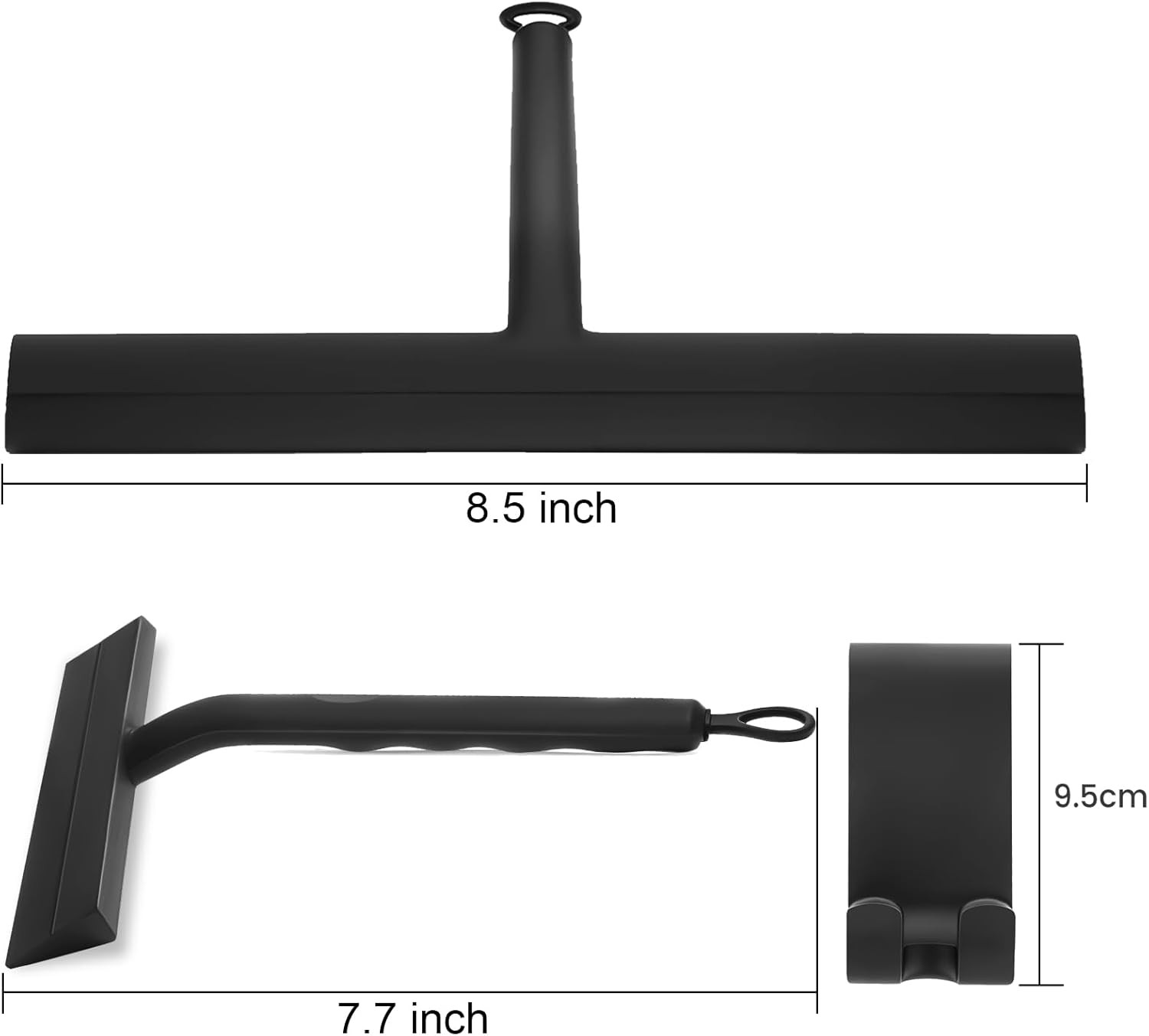 Shower Squeegee for Glass Doors and Bathroom, Stainless Steel with Silicone Blad