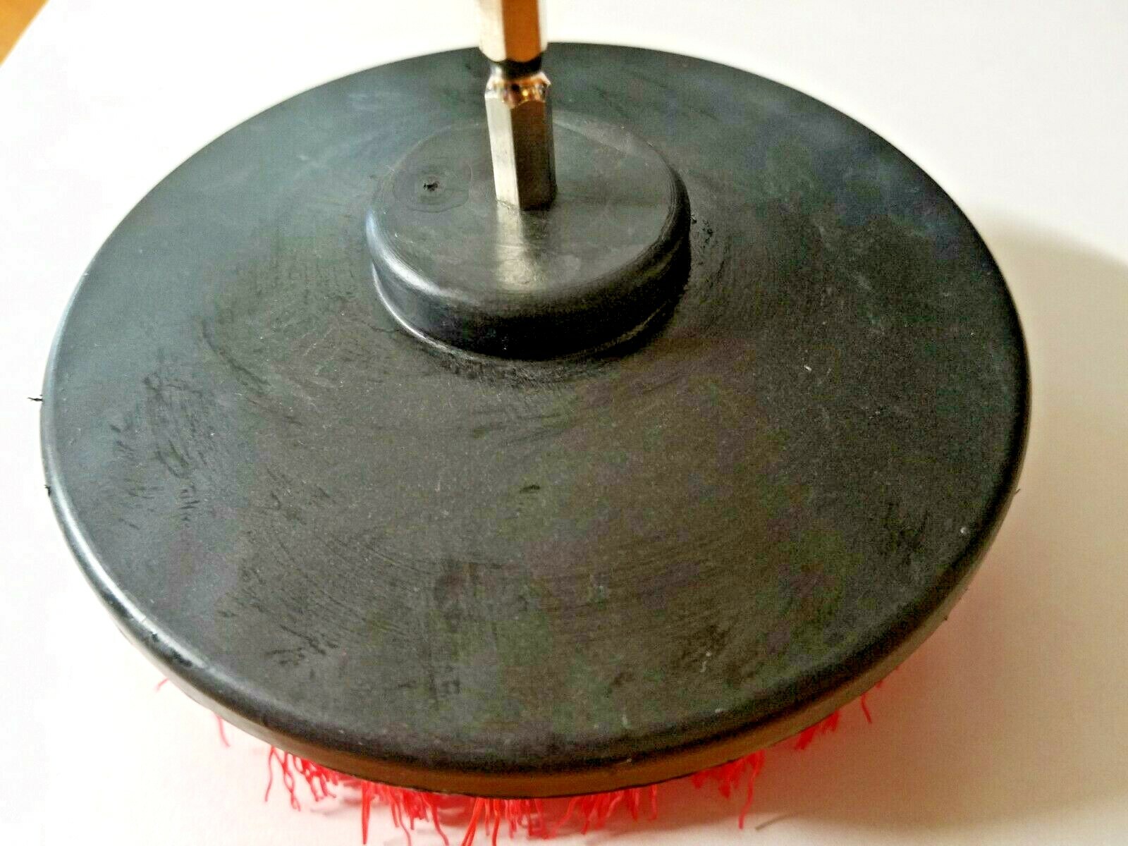 Drill Brush Attachment 2PC Heavy Duty 5″ RED Tile Grout Floor 5X Fast Clean !