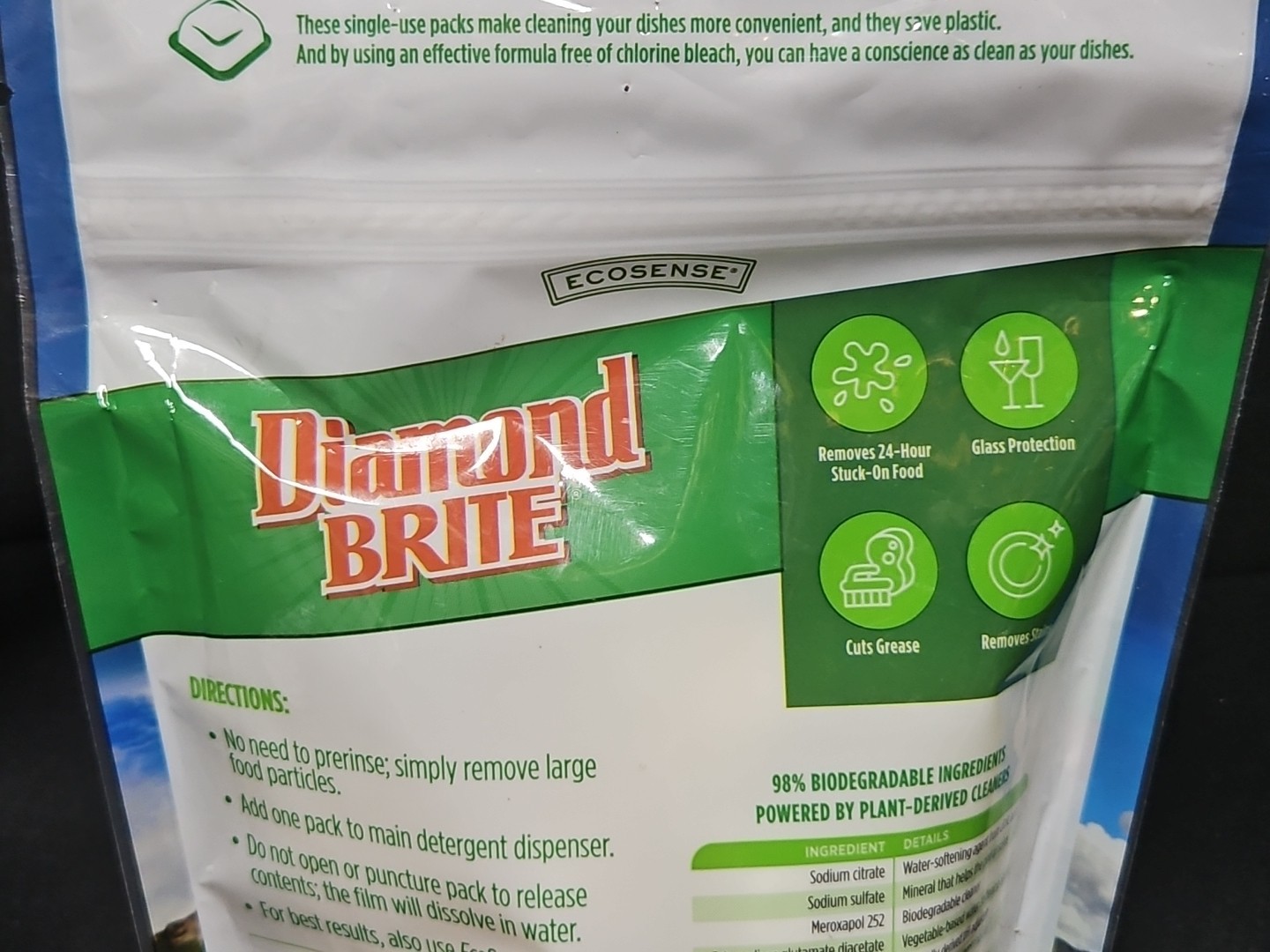 DIAMOND BRITE Melaleuca DISHWASHER DETERGENT 30 Pack PODS Eco Sense New-Sealed
