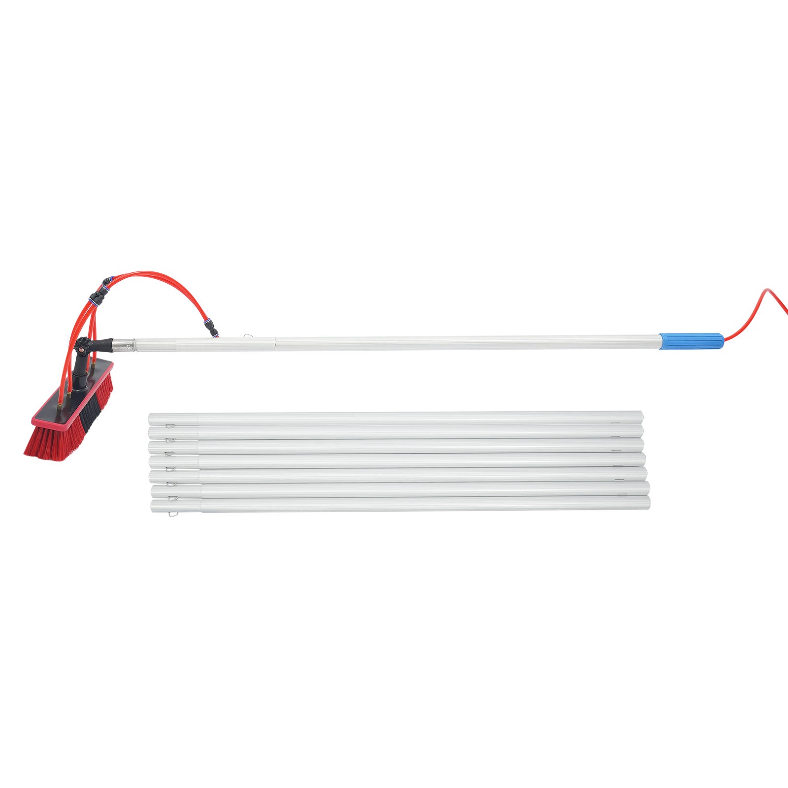 Outdoor Window Clean Water-Fed Rod Set Long Reach Solar Panel Cleaning Brush Kit