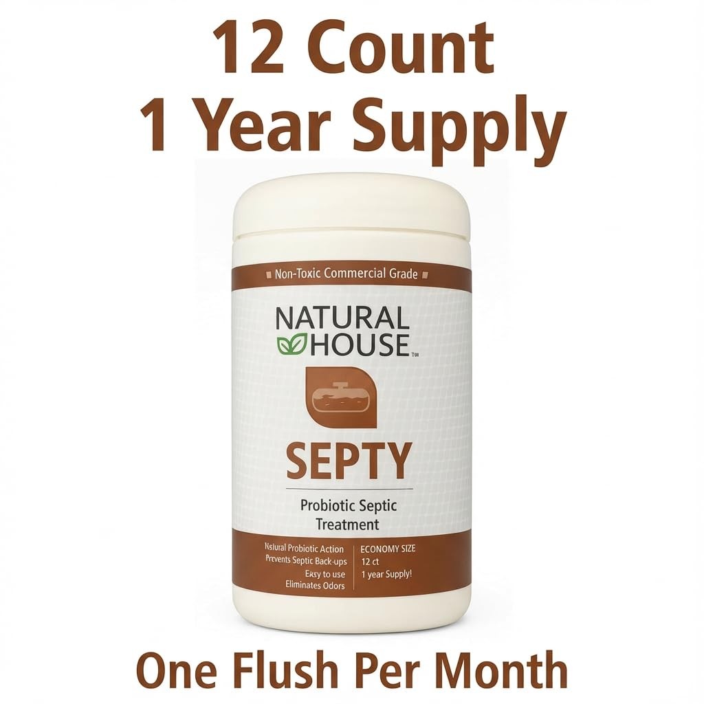 Natural House Septy – Plant-Based Enzyme Pods for Septic-Safe Plumbing Care -…