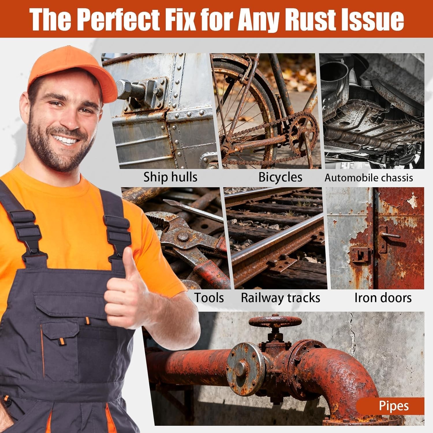 2-In-1 Rust Converter & Metal Primer 35Oz Black – Rust Inhibitor Paint for Metal