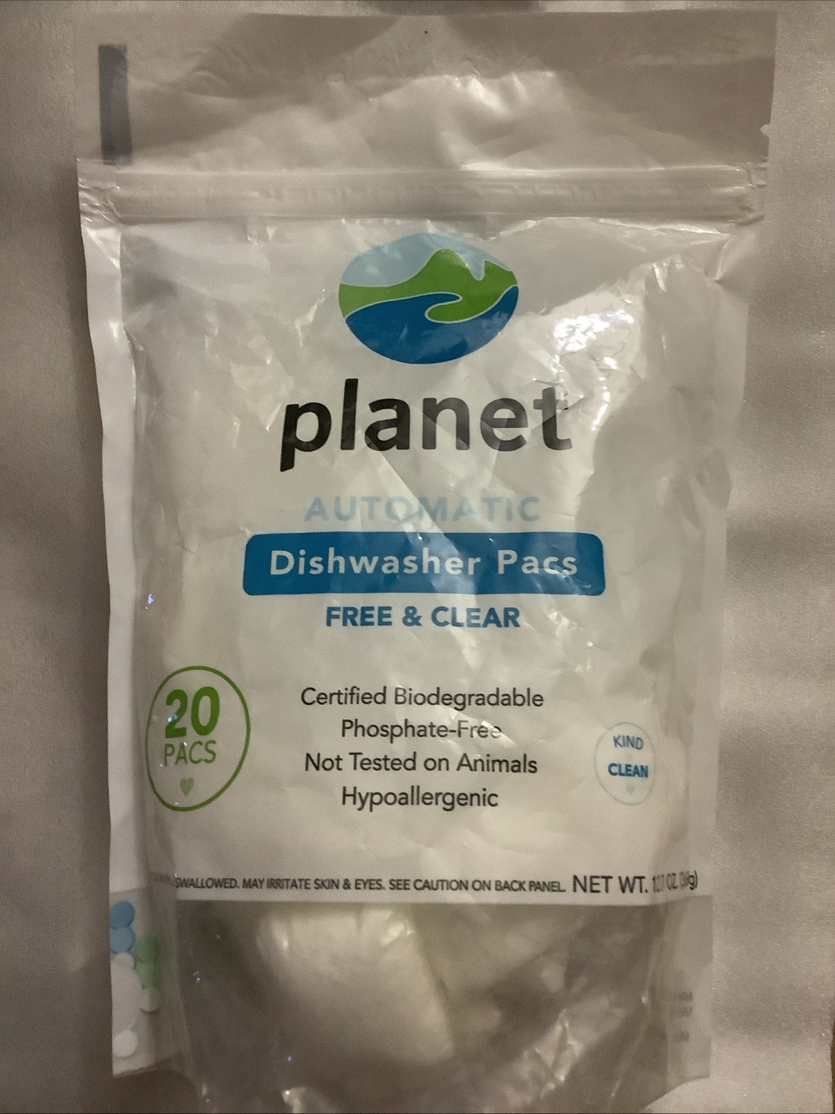Planet Automatic Free & Clear Dishwasher Pacs, 12.7 Ounce 20 Piece Pack