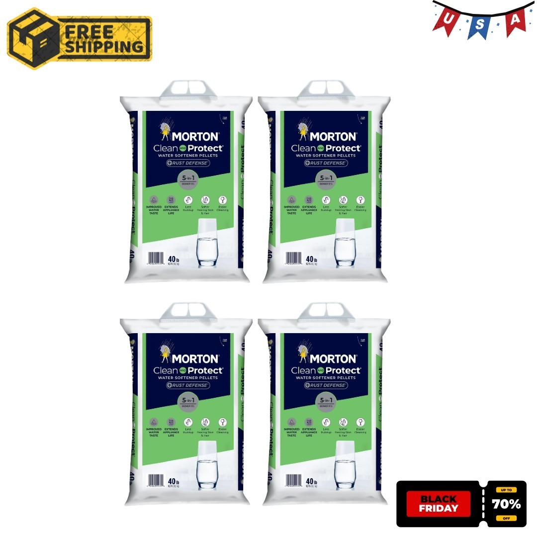 4P Morton® Clean and Protect Plus Rust Defense Water Softener Salt Pellets, 40lb