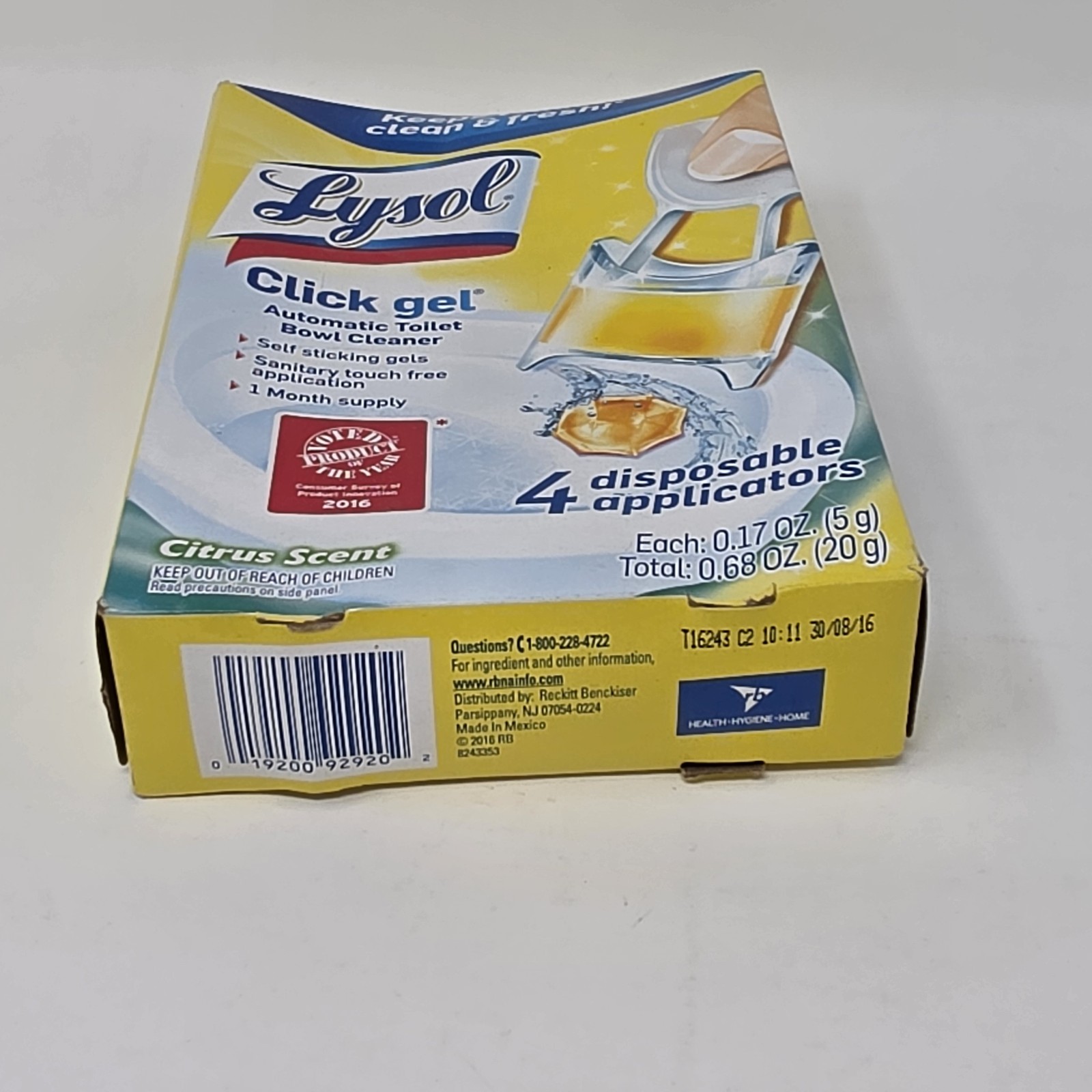 2016 Sealed Lysol Click Gel Automatic Toilet Bowl Cleaner ~ Citrus Scent 4 Count