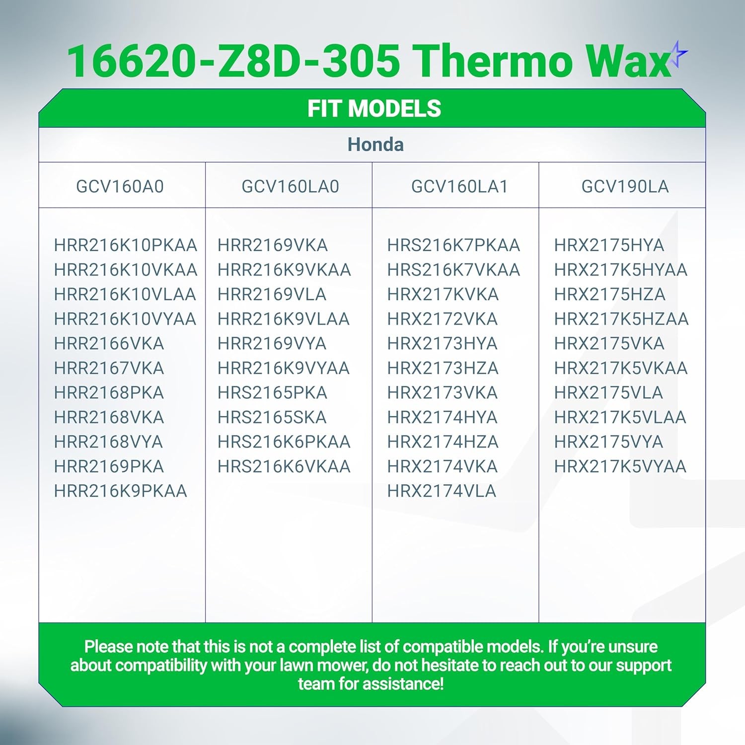 16620-Z8D-305 Thermowax Thermo Wax Assembly – Compatible with HRX217 HRR216 GCV1