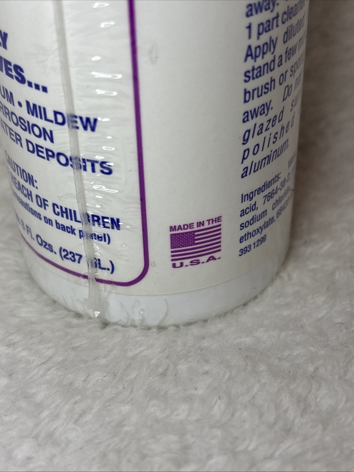 Poof Shower & Tile Cleaner Non-Toxic Non-Flammable Biodegradable 8oz Made In USA