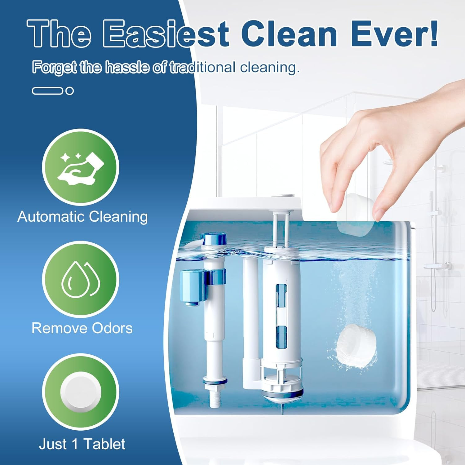 Toilet Bowl Cleaner Tablets with Bleach 12 PACK Powerful Formula to Eliminate Li
