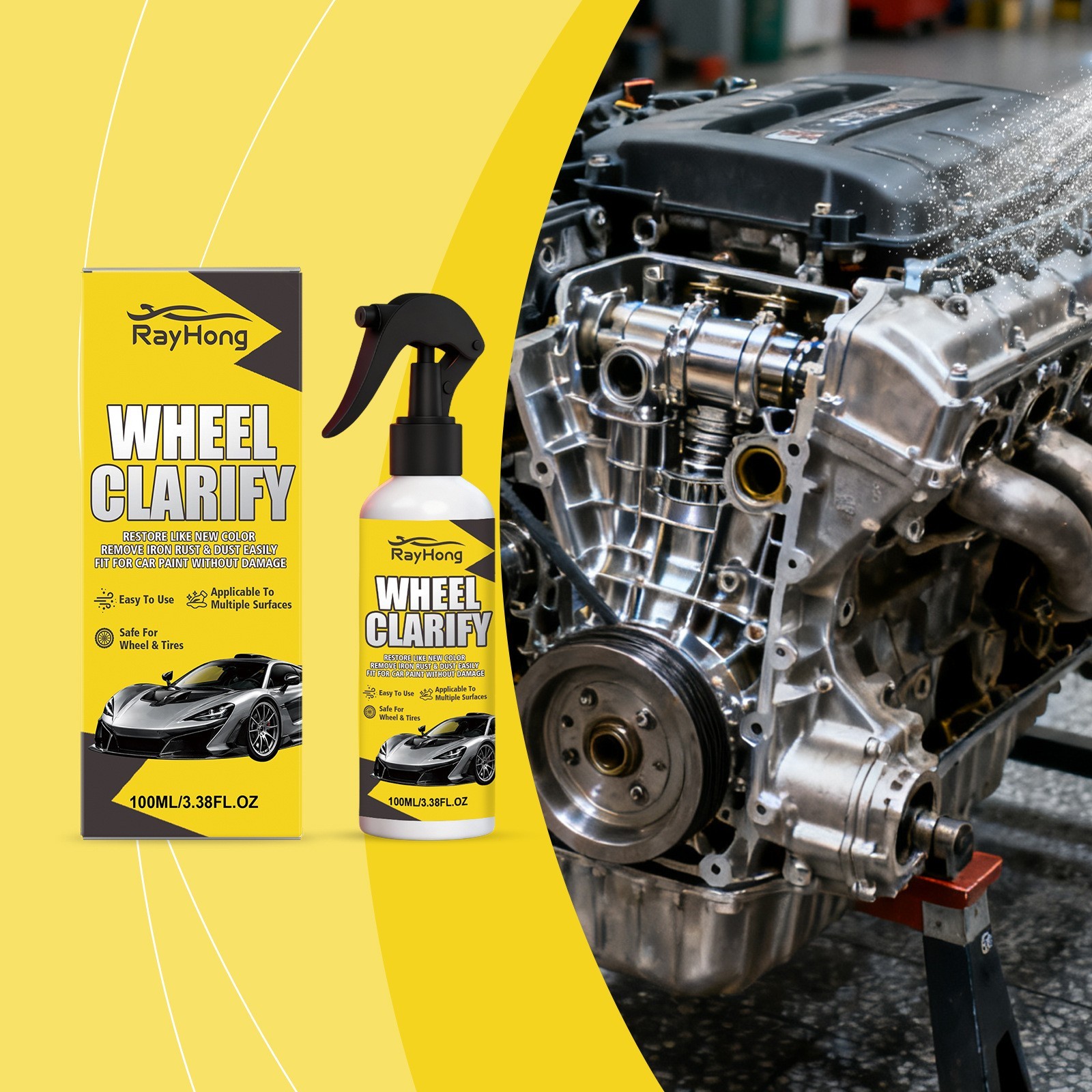 1-3Pcs Automotive Rust Remover Spray, Wheel Clarify,Anti-Rust Lubricant Spray US