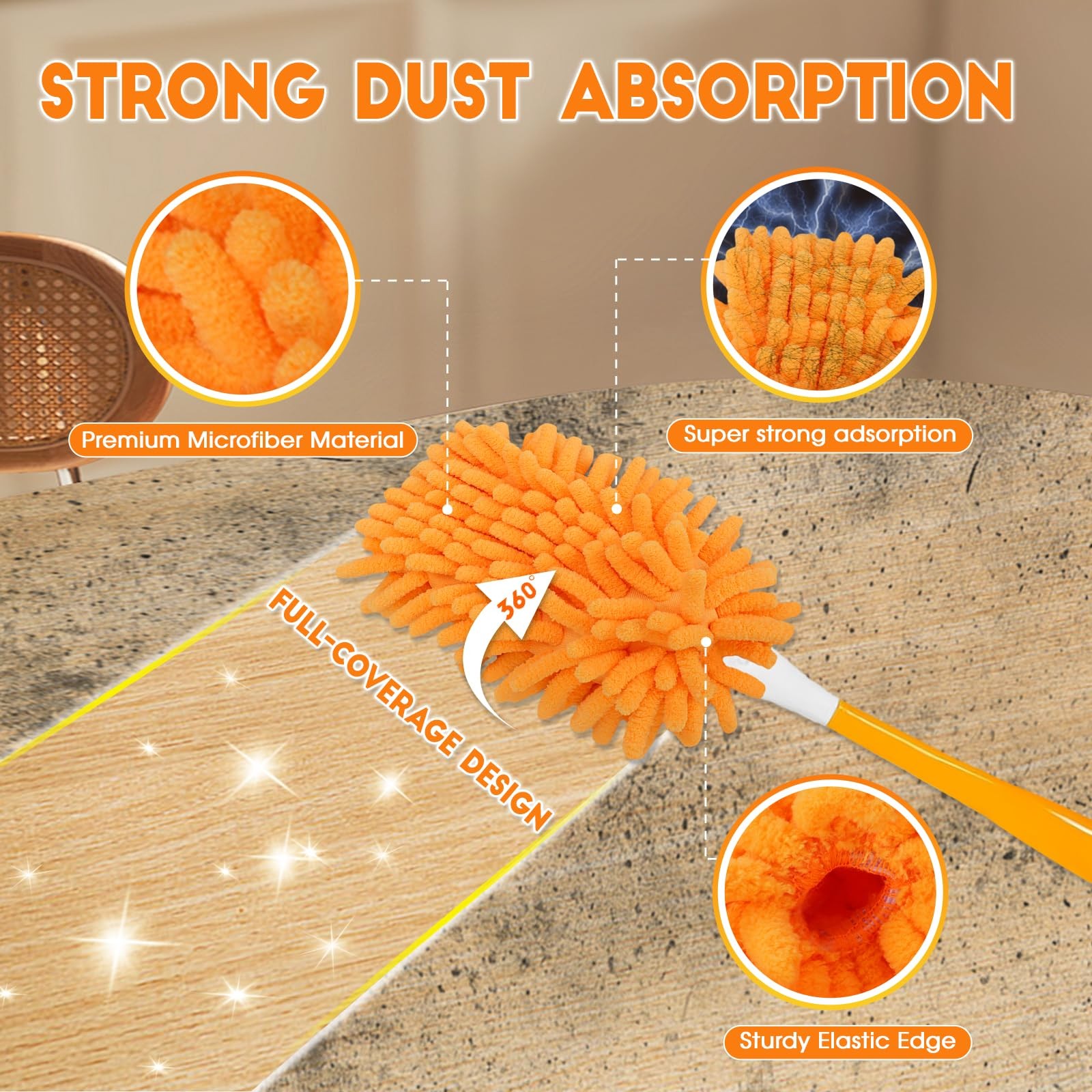 8 Pack Reusable Duster Refill Compatible with Swiffer Hand Duster, 360 Heavy …