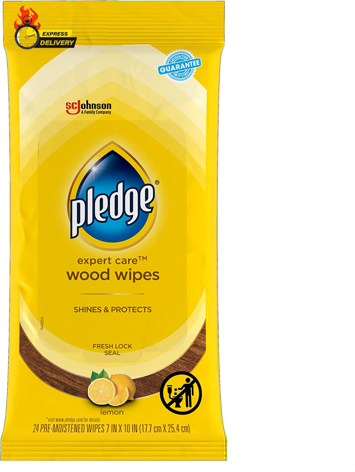 Expert Care Wood Wipes, Shines and Protects, Removes Fingerprints, Lemon Scent,