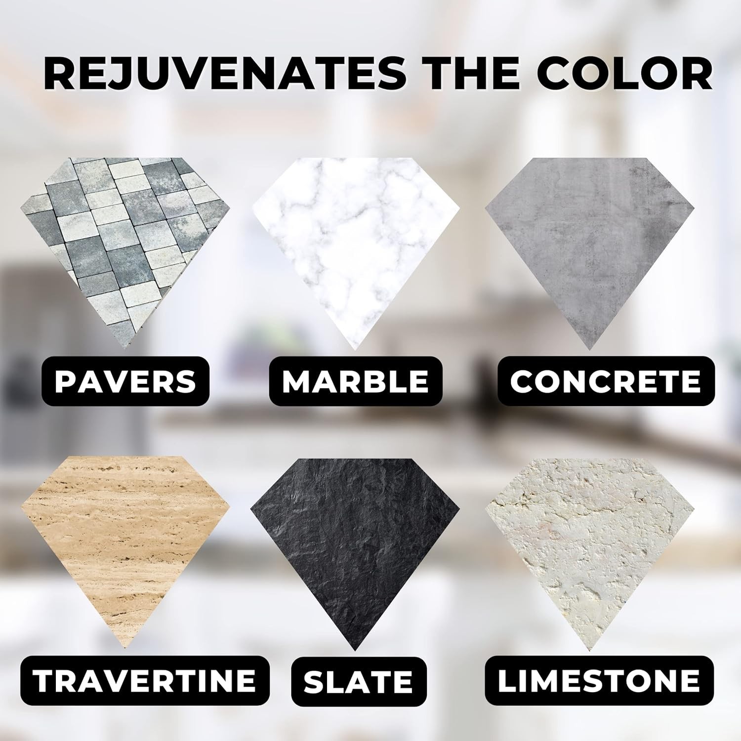 Color Enhancer Sealer for All-Natural Stone and Pavers. Marble, Travertine, Lime