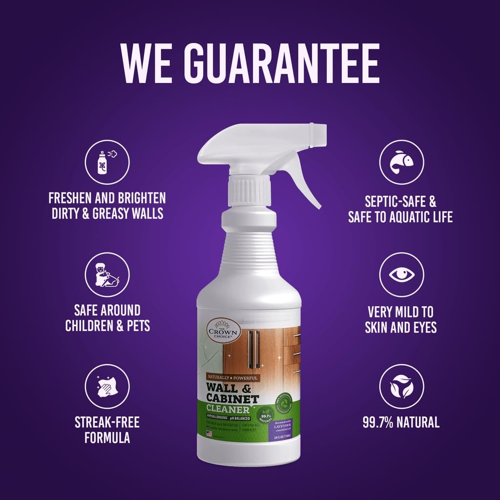 Multipurpose Lavender Wall Cleaner Spray – 24oz Stain Remover for Home Surfaces