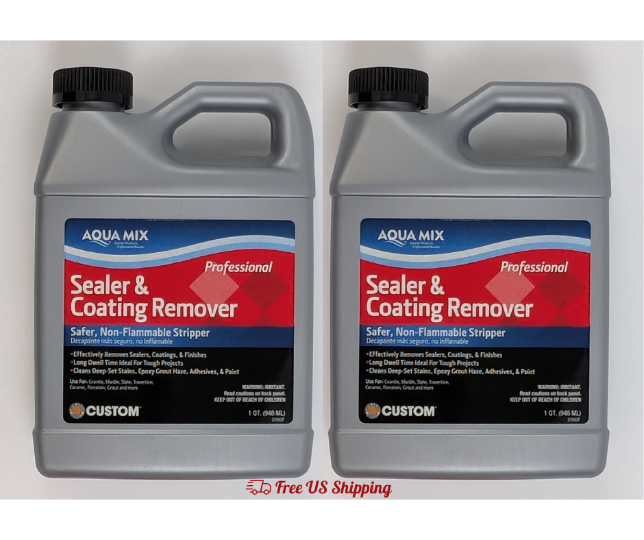 Aqua Mix Sealer and Coating Remover Tile Stone Clean Liquid 1 Quart Set of 2