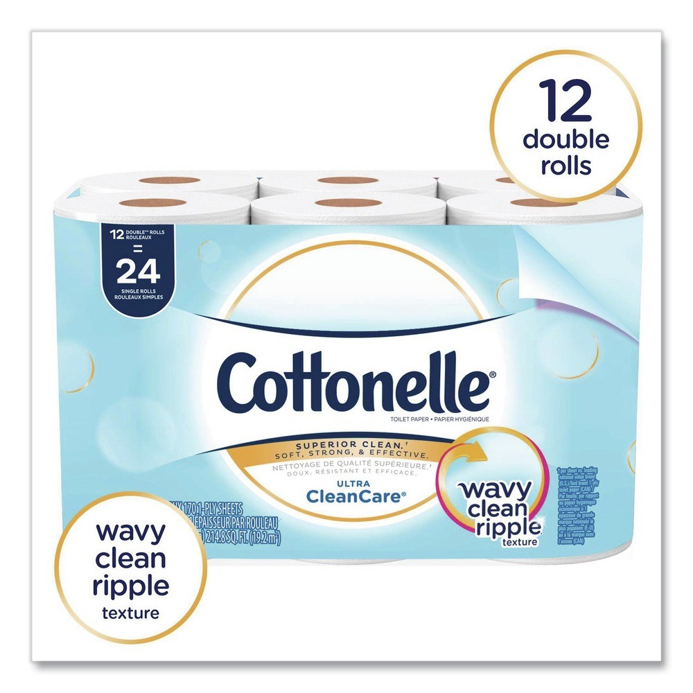Cottonelle 12456PK 1-Ply Septic Safe Bathroom Tissue – White (12/PK) New