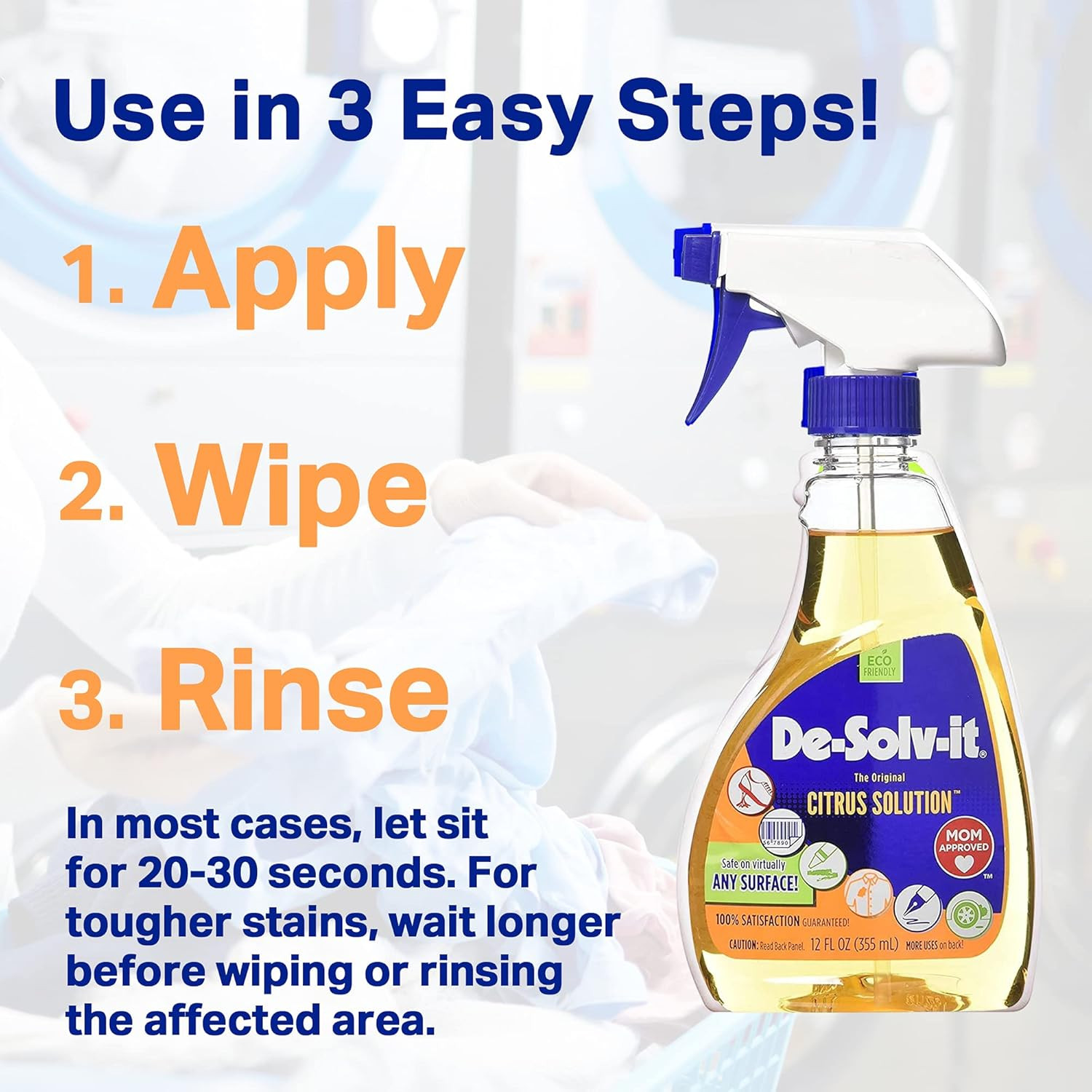 Orange-Sol De-Solv-It Citrus Solution – Odor & Stain Remover for Cloth, Wood, Gl