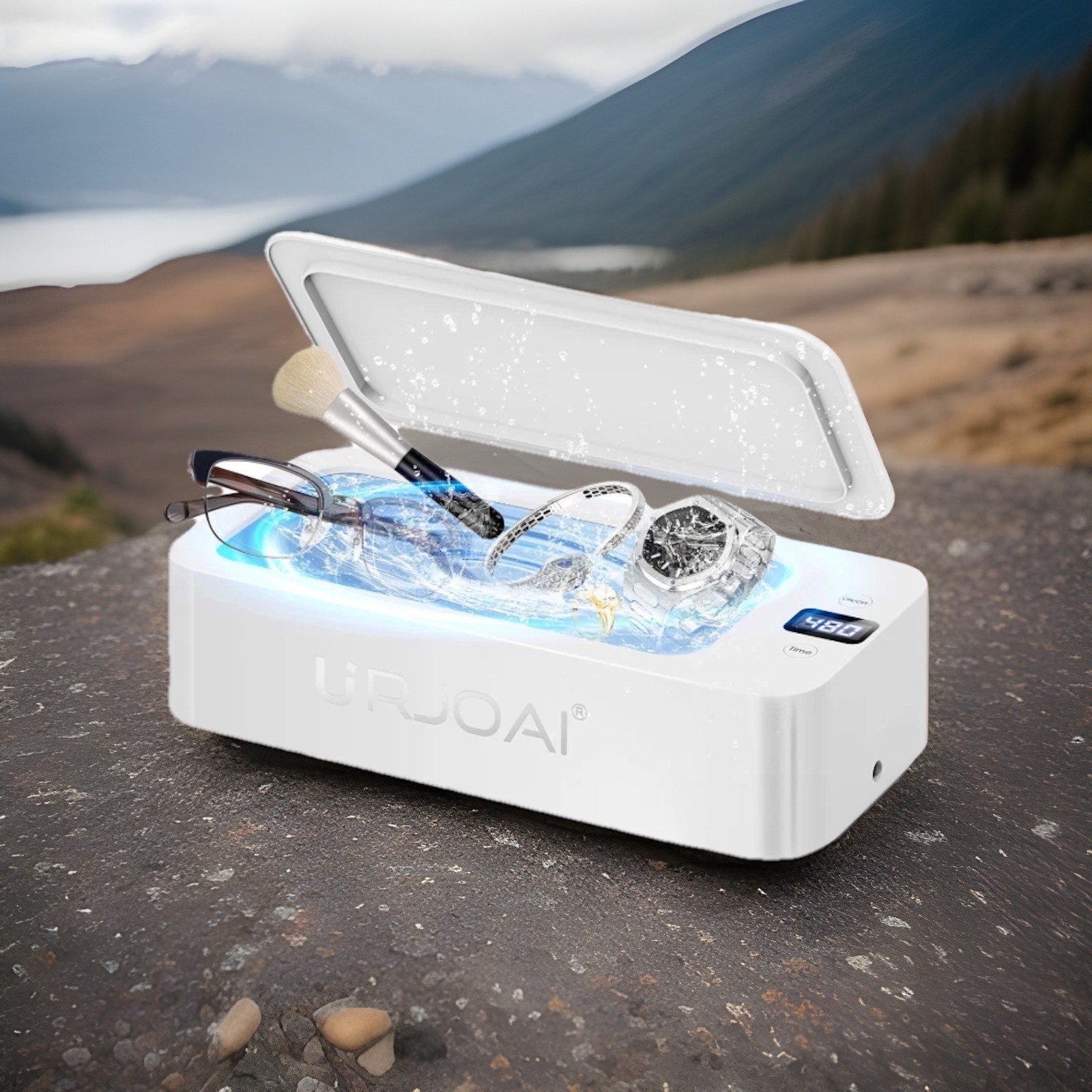 Ultrasonic Cleaner – 50KHz Cleans Jewelry, toothbrush, razors- Super Efficient
