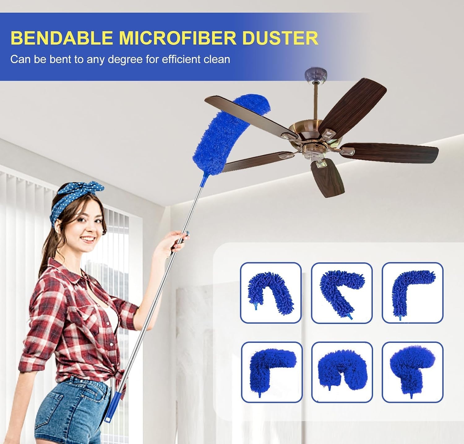 Ultimate Extendable Duster Set with Bendable Heads – 6-in-1 Cleaning Solutions!