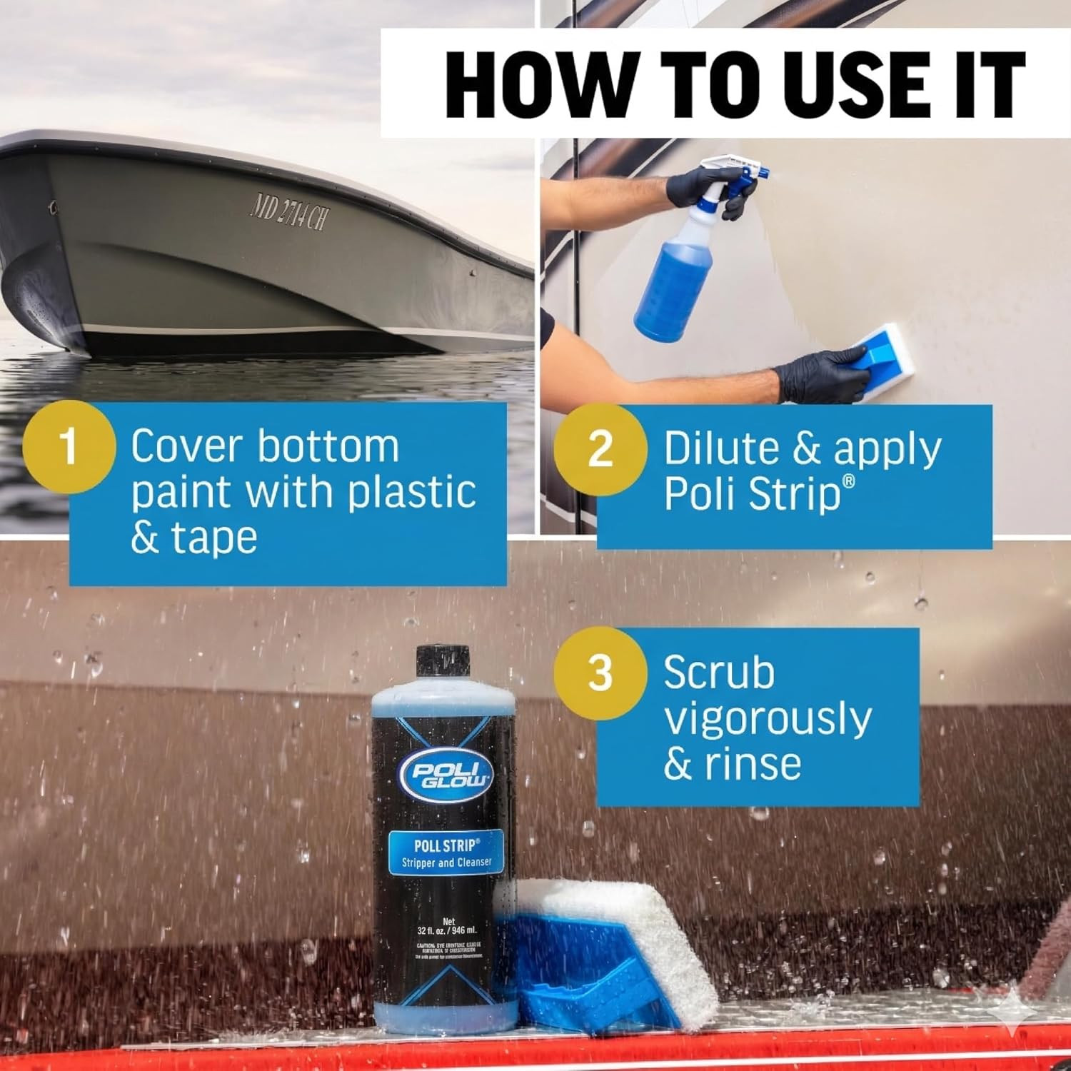 Poli Glow Proprietary Formula Poli Strip® Concentrated Boat and RV Stripper & De