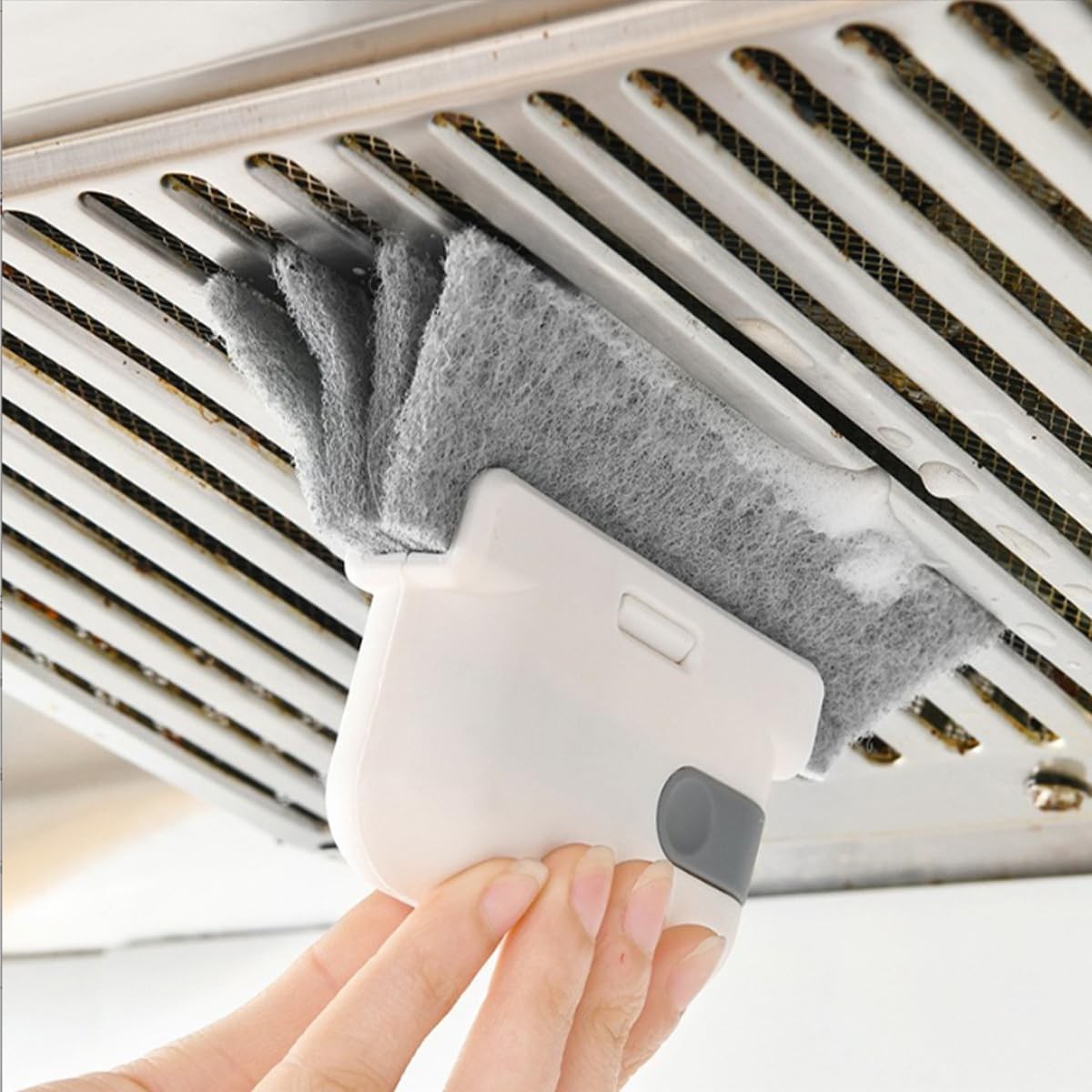 Window Track Cleaning Brush with Hidden Scraper for Sliding Door and Window T