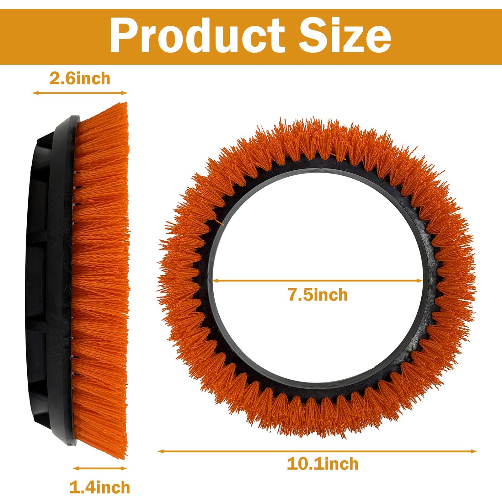 237047 Orbiter Orange Scrub Brush for ORB550MC Orbiter Floor Machine, Heavy-D…
