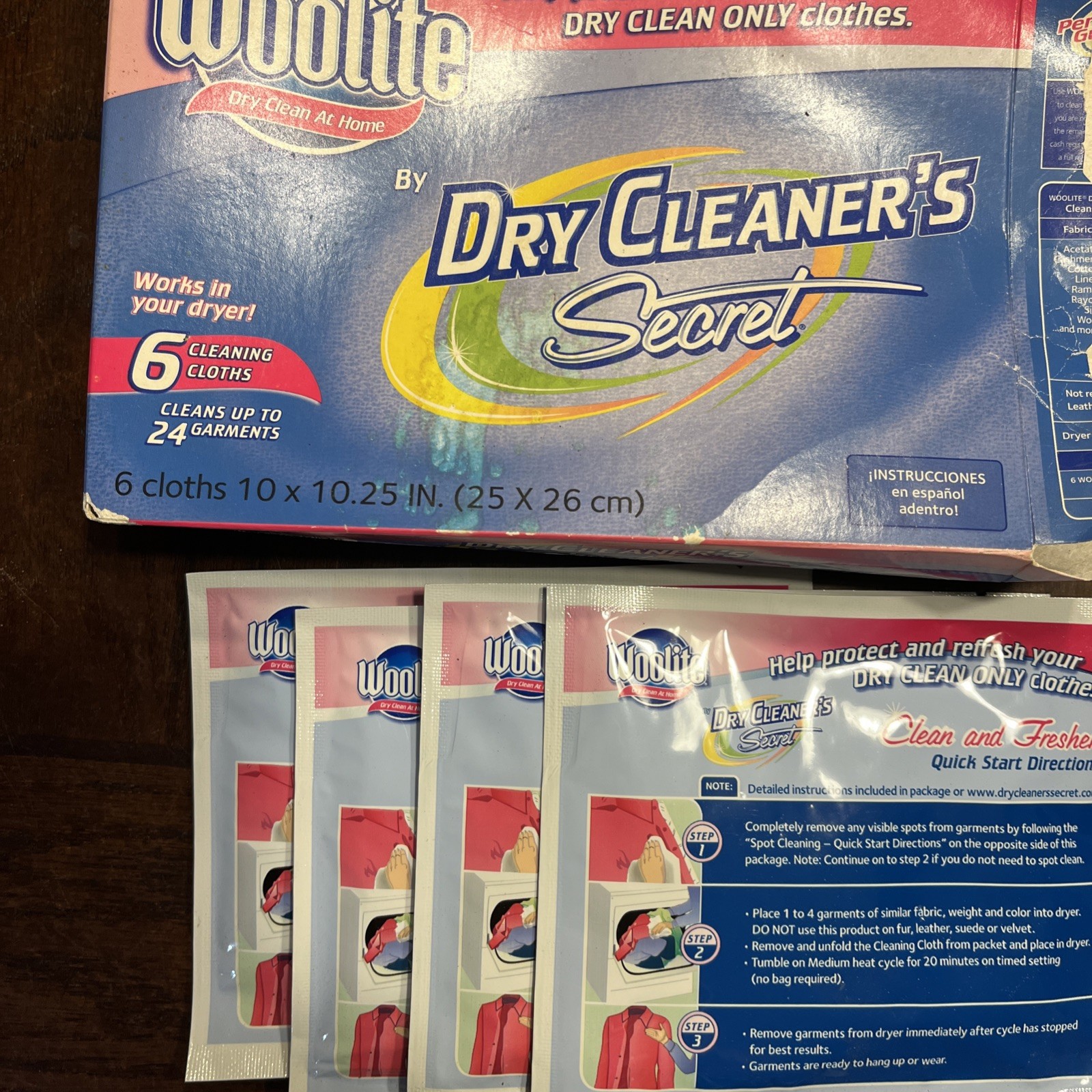 Woolite Dry Cleaner’s Secret Dry Clean At Home Cloths 4 Sheets Total