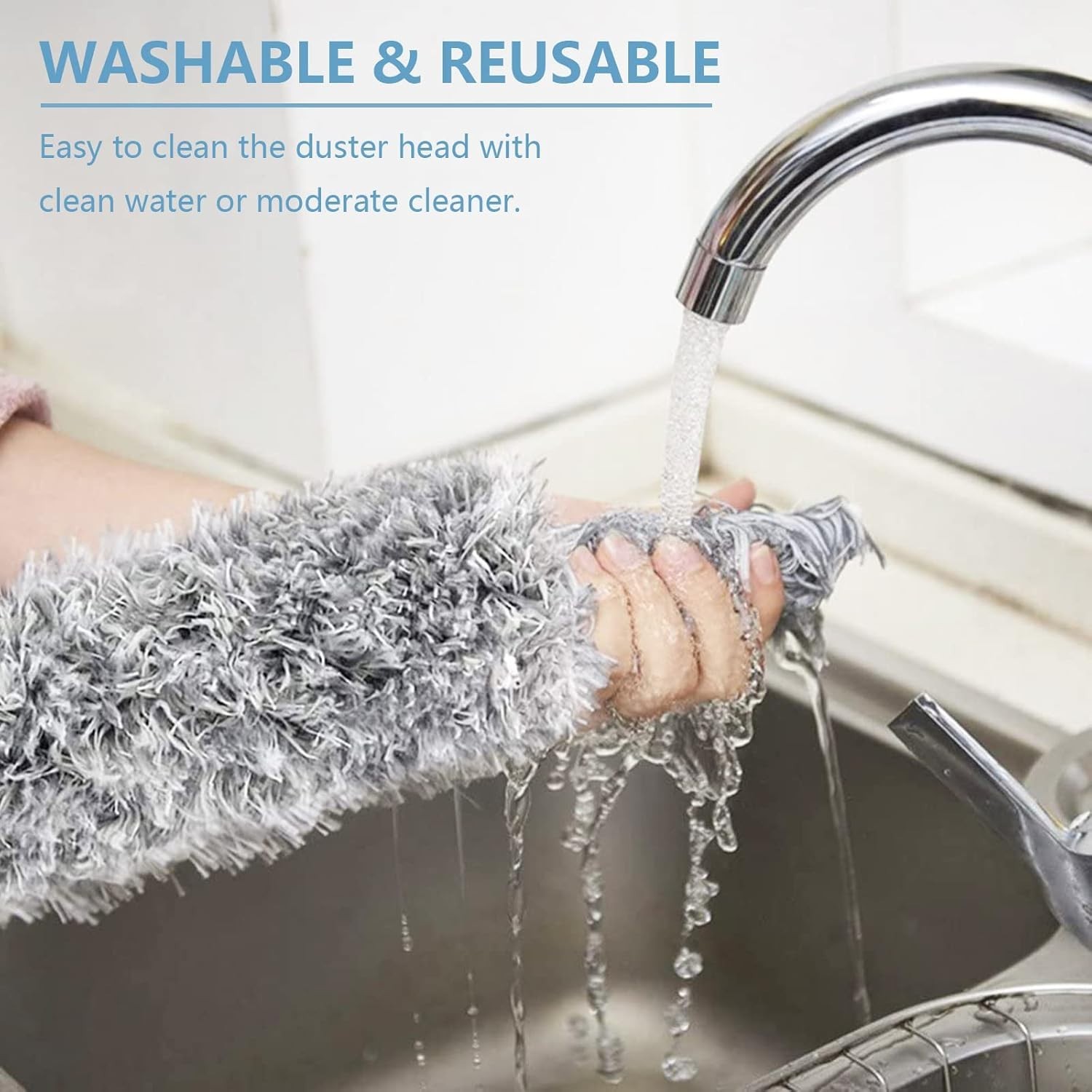 Extendable Microfiber Duster 30-100” with Bendable Head for Pristine Cleaning