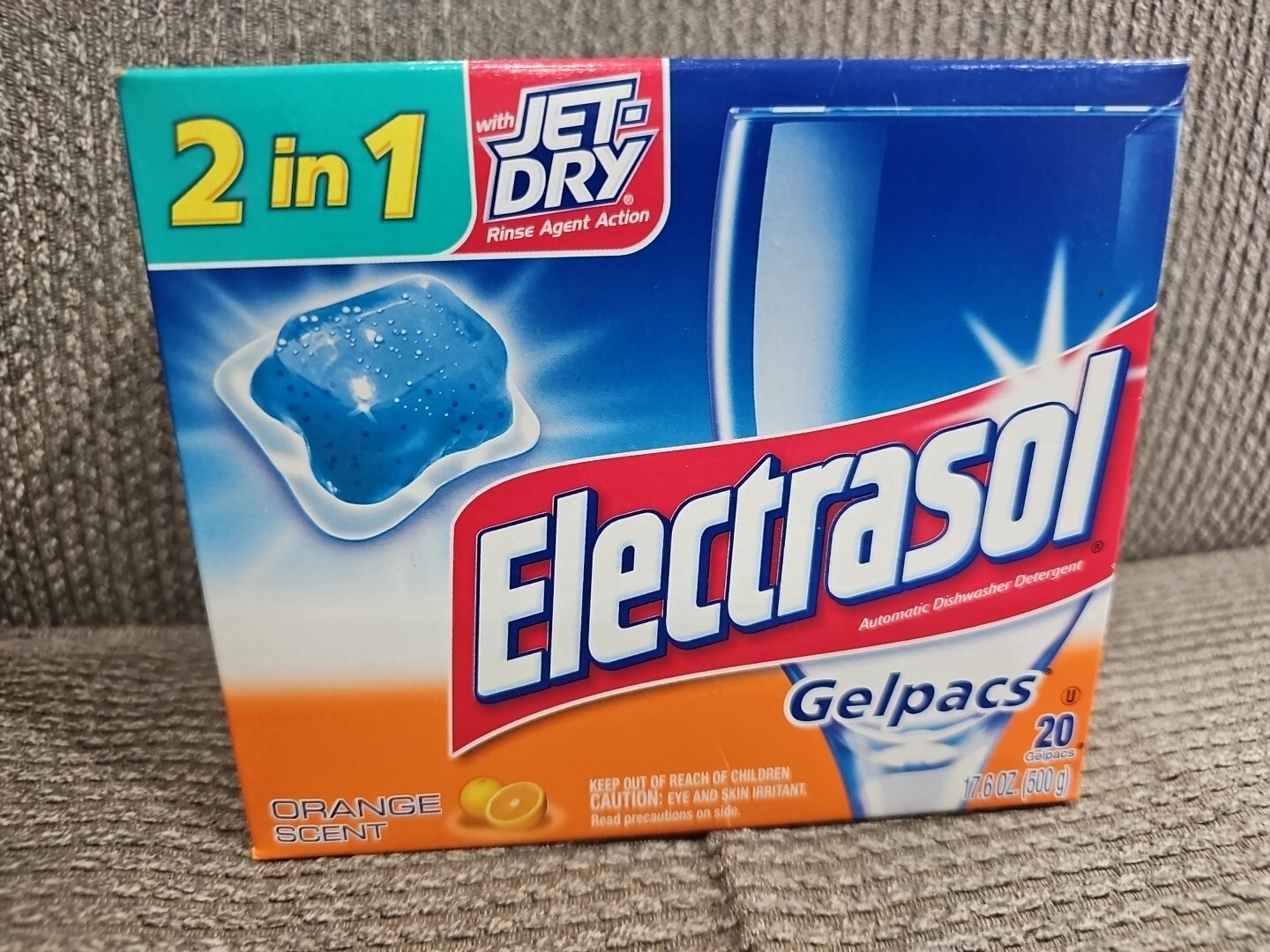 ELECTRASOL Gelpacs 2 IN 1 Jet-Dry Dishwasher Detergent 20ct ORANGE Discontinued