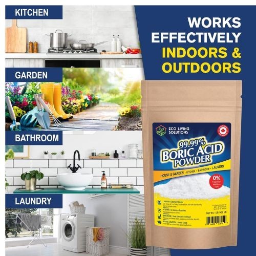 99.99% Pure Boric Acid Powder – Multi-Purpose Cleaner, Garden Use, Laundry
