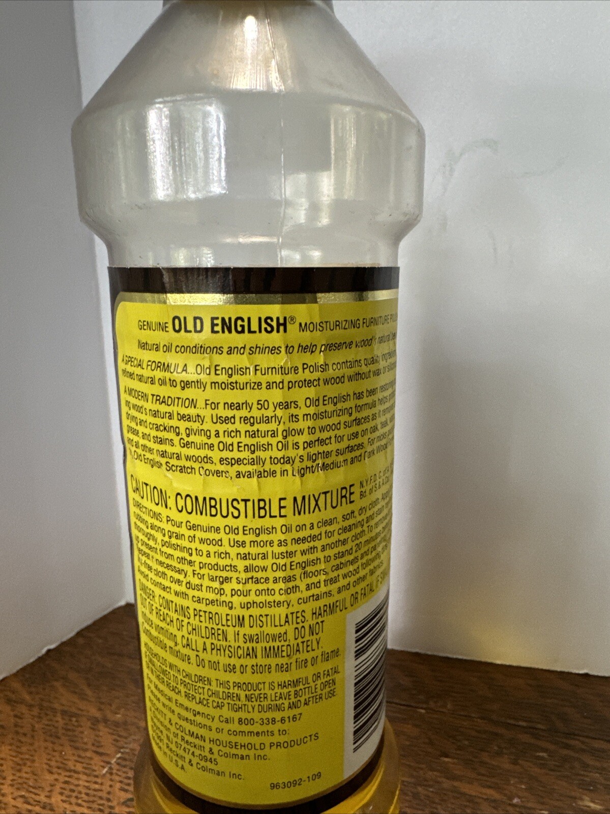 Vintage Old English Lemon Oil, Wood Conditioner Would Moisturizer 1/2 Full