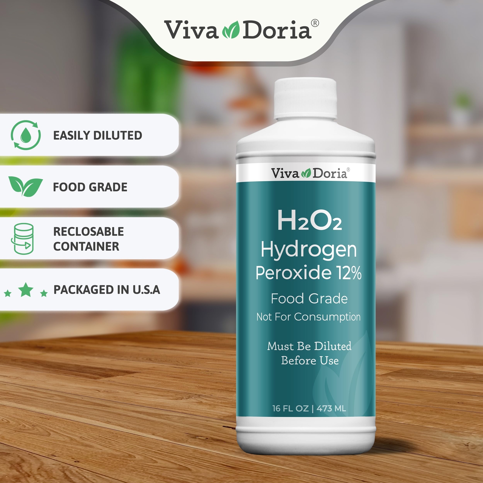 H2O2 Hydrogen Peroxide 12% Aqueous Solution – Food Grade, 16 Fl Oz, 2 Pack (T…
