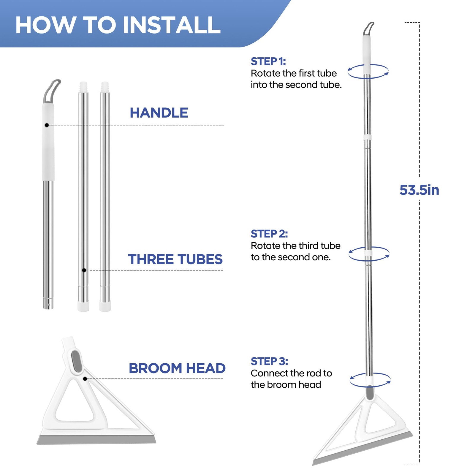Multifunction Magic Broom, Squeegee Broom for Floor, Rubber Silicone Broom fo…